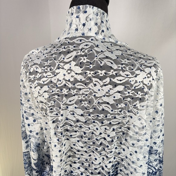 Sheer Kimono Womens 3X Swiss Dot Floral Summer Vacation Resortwear Polka Dot - Picture 4 of 8